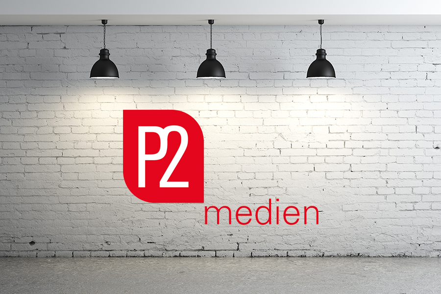 P2-Medien Hintergrund mit P2-Logo
