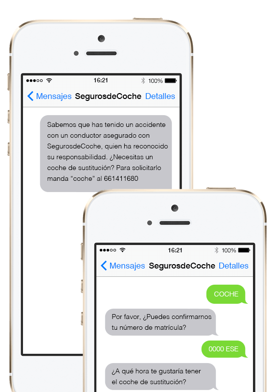 An example of an SMS chat
