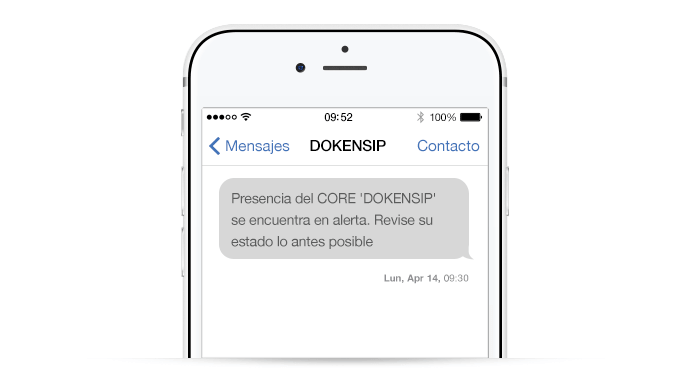 DOKENSIP - Ejemplo de alerta por SMS