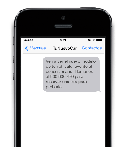 Ejemplo de SMS Marketing con Esendex