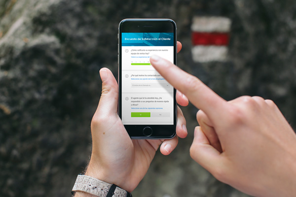 An example of an IVR from a call centre to a mobile