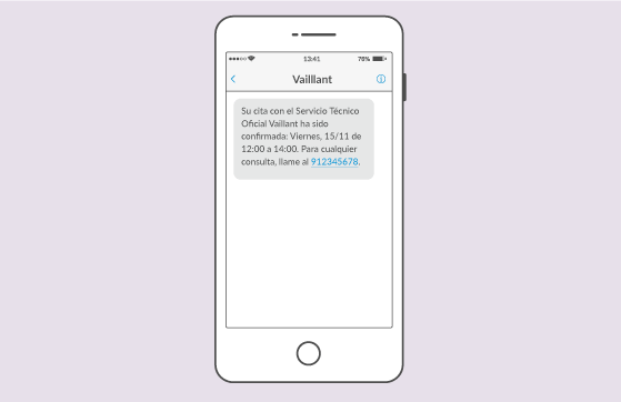 Recordatorios de cita SMS de Vaillant