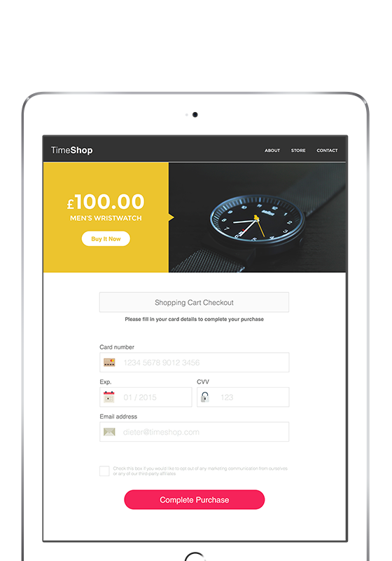 An example of a web payment