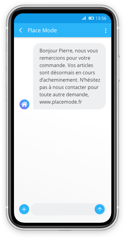 Exemple d'un SMS Transactionnel